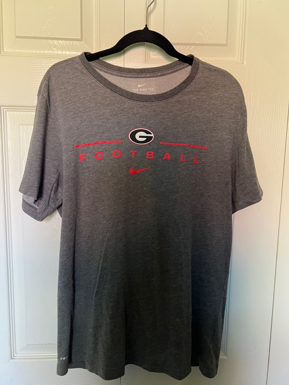 Nike Gray Georgia Football Short Sleeve Tee with Red Logo